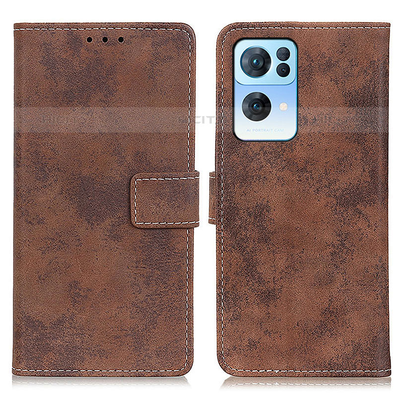 Funda de Cuero Cartera con Soporte Carcasa D05Y para Oppo Reno7 Pro 5G Marron