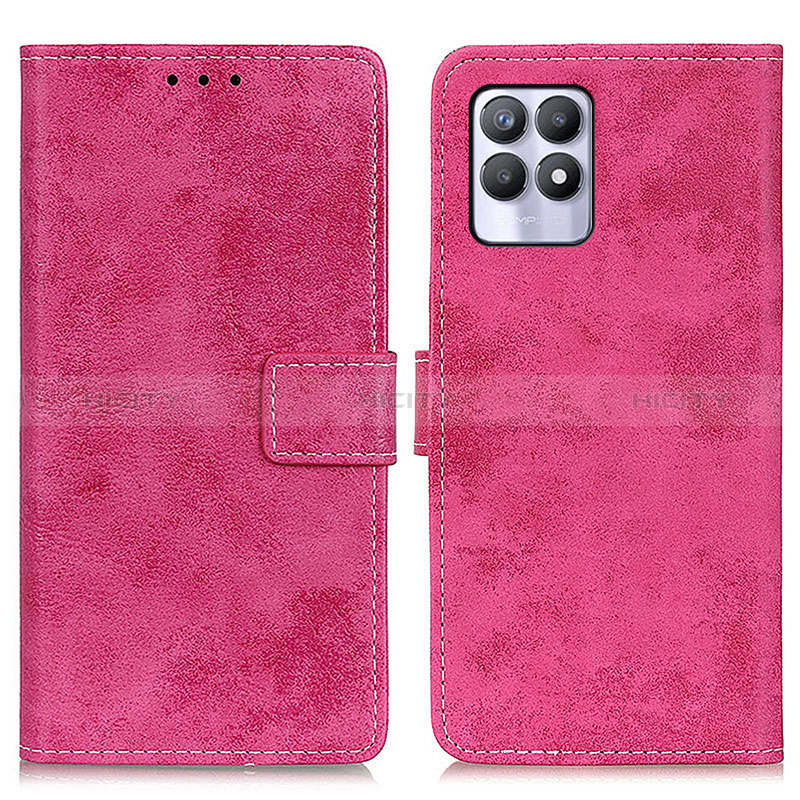 Funda de Cuero Cartera con Soporte Carcasa D05Y para Realme 8i Rosa Roja