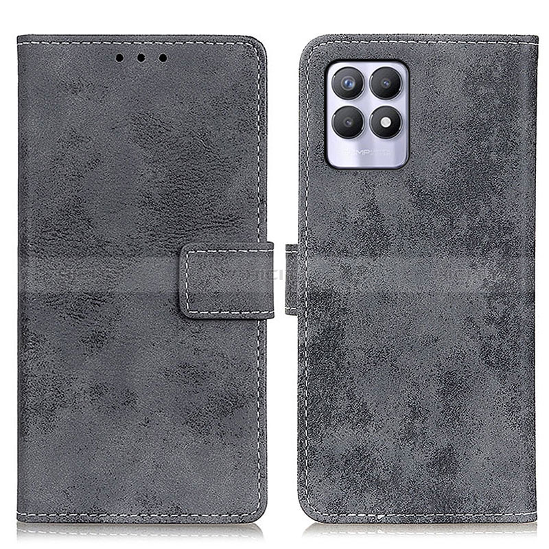 Funda de Cuero Cartera con Soporte Carcasa D05Y para Realme Narzo 50 4G Gris