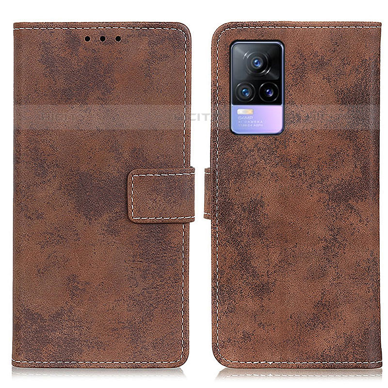 Funda de Cuero Cartera con Soporte Carcasa D05Y para Vivo V21e 5G Marron