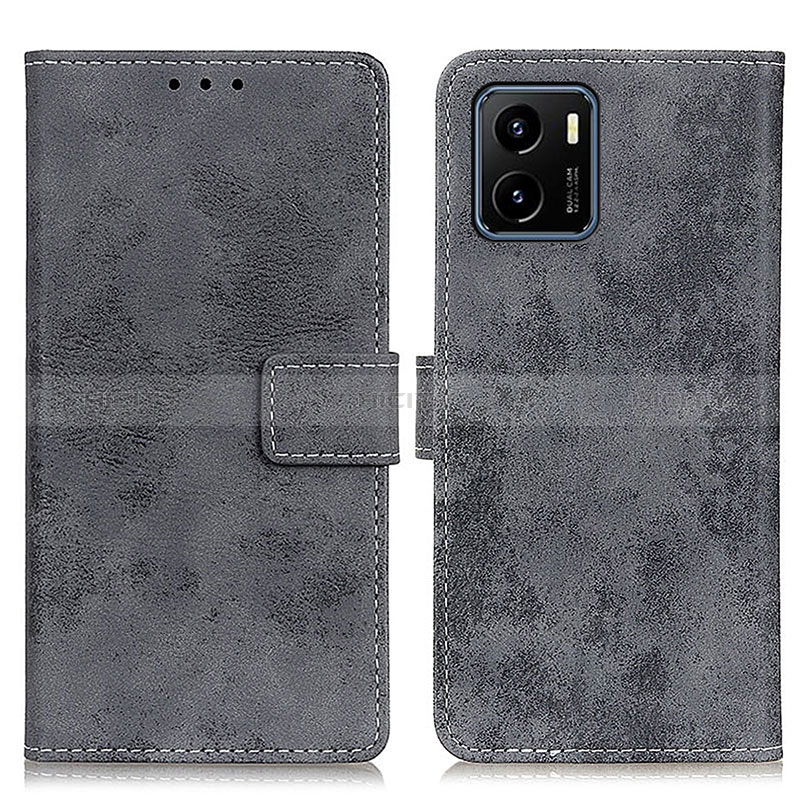 Funda de Cuero Cartera con Soporte Carcasa D05Y para Vivo Y01 Gris