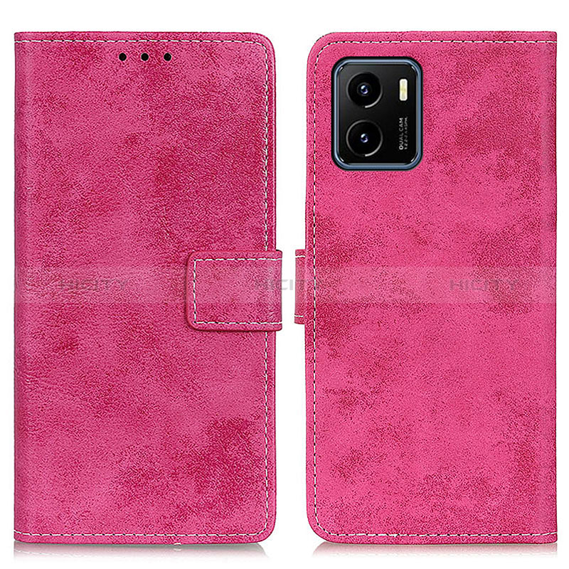 Funda de Cuero Cartera con Soporte Carcasa D05Y para Vivo Y10 t1 Rosa Roja