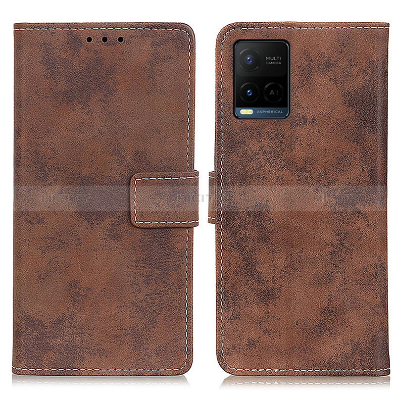 Funda de Cuero Cartera con Soporte Carcasa D05Y para Vivo Y21G Marron