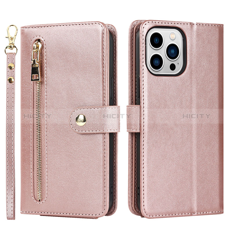 Funda de Cuero Cartera con Soporte Carcasa D06T para Apple iPhone 15 Pro