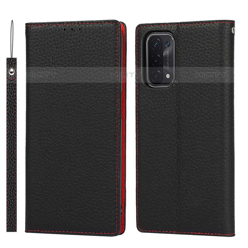 Funda de Cuero Cartera con Soporte Carcasa D06T para OnePlus Nord N200 5G Negro