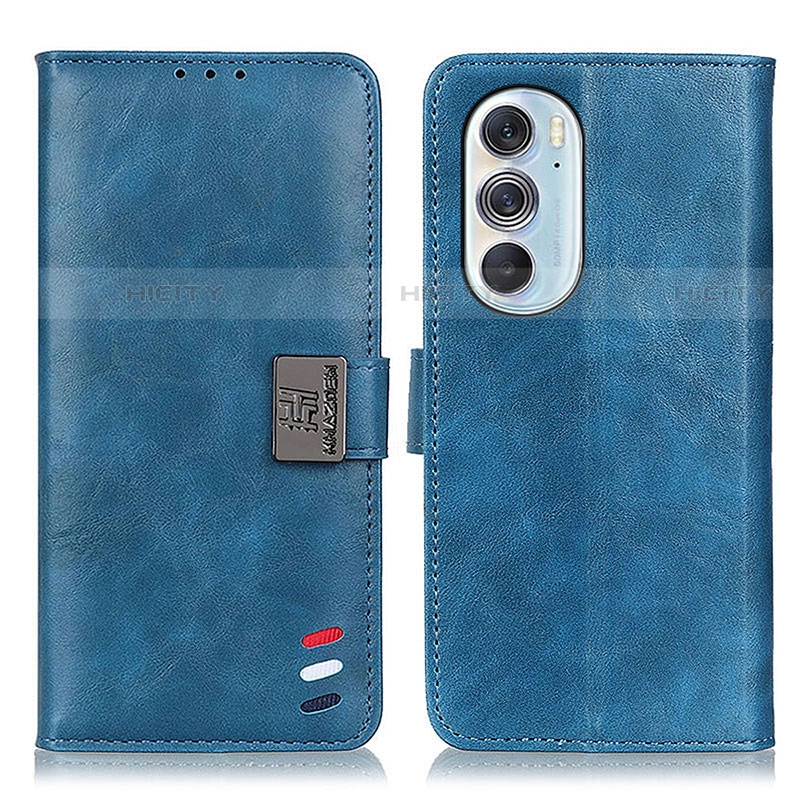 Funda de Cuero Cartera con Soporte Carcasa D06Y para Motorola Moto Edge Plus (2022) 5G Azul