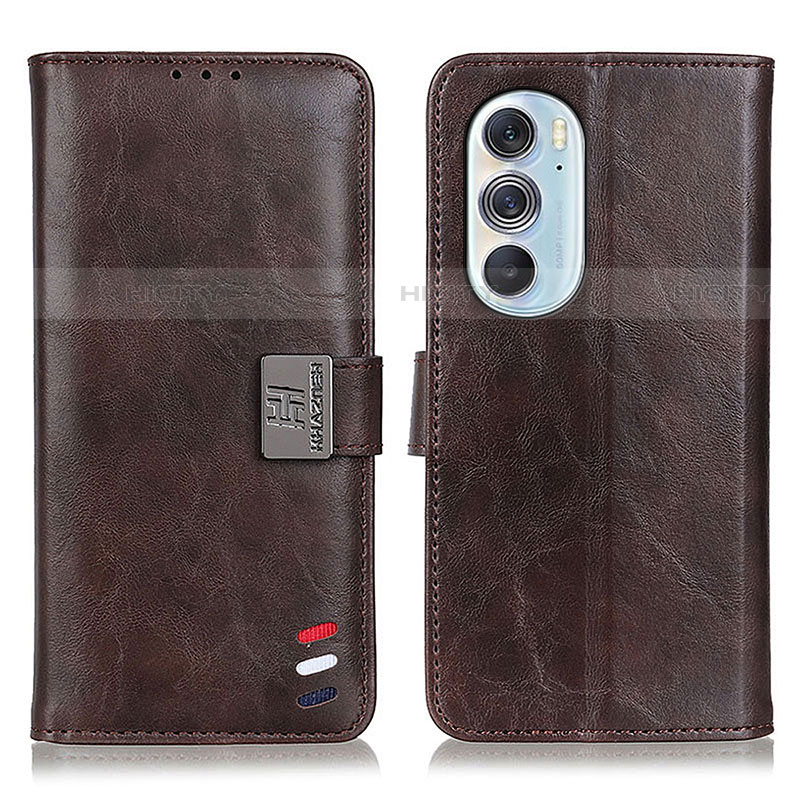 Funda de Cuero Cartera con Soporte Carcasa D06Y para Motorola Moto Edge Plus (2022) 5G Marron