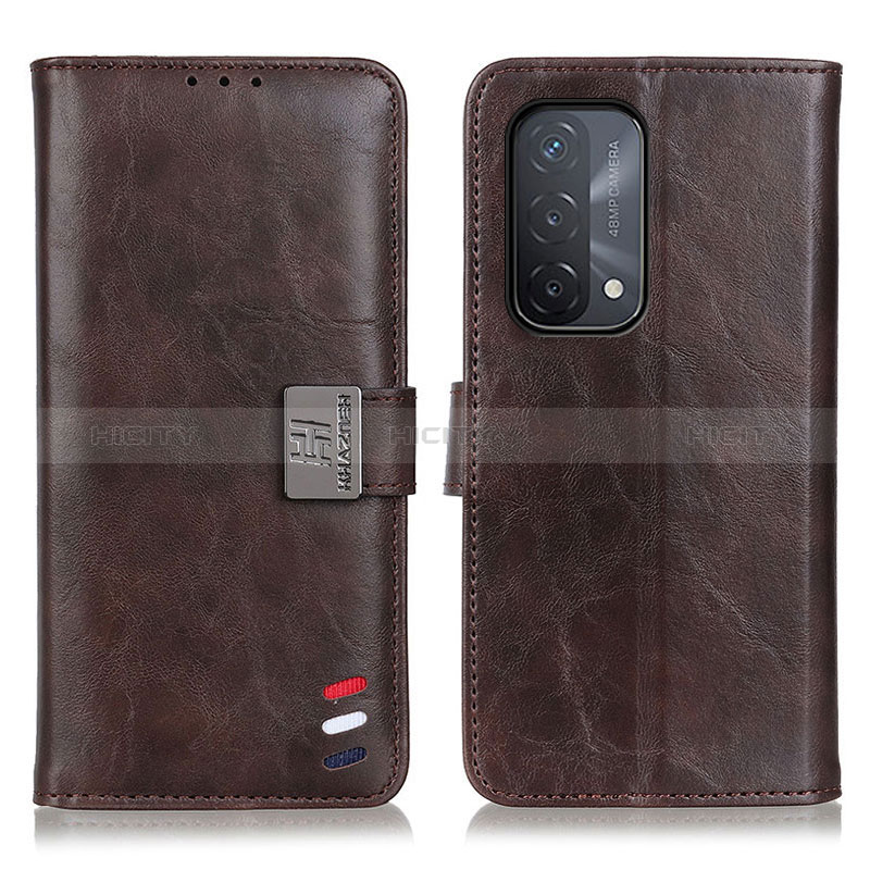 Funda de Cuero Cartera con Soporte Carcasa D06Y para Oppo A54 5G Marron