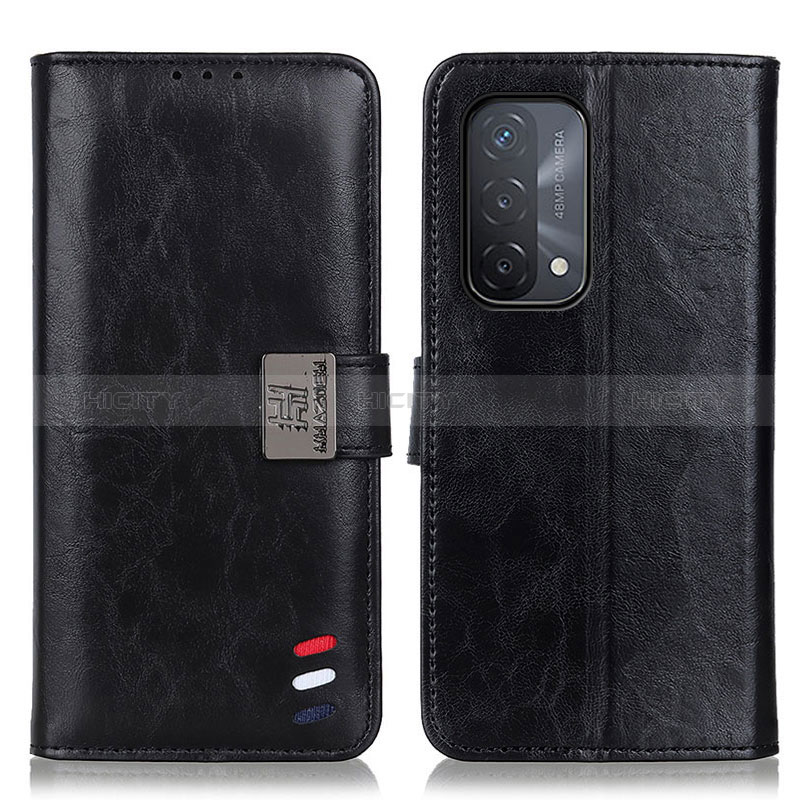 Funda de Cuero Cartera con Soporte Carcasa D06Y para Oppo A54 5G Negro