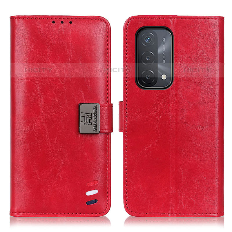 Funda de Cuero Cartera con Soporte Carcasa D06Y para Oppo A93 5G Rojo