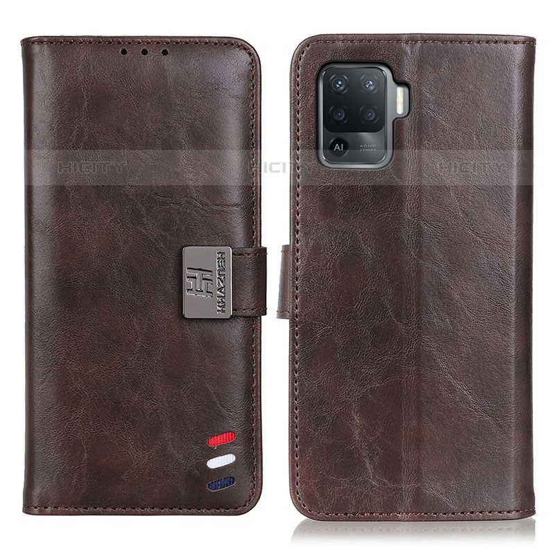 Funda de Cuero Cartera con Soporte Carcasa D06Y para Oppo A94 4G Marron