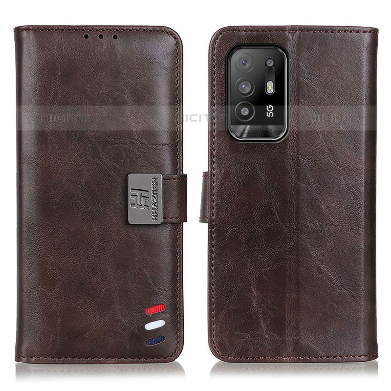 Funda de Cuero Cartera con Soporte Carcasa D06Y para Oppo A94 5G Marron