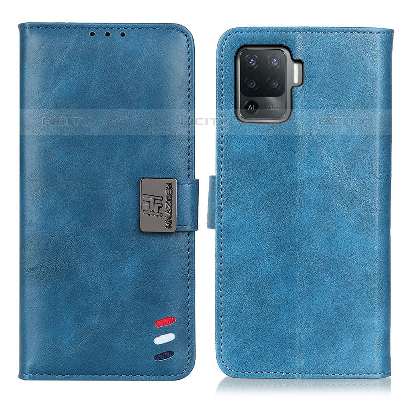 Funda de Cuero Cartera con Soporte Carcasa D06Y para Oppo Reno5 Lite Azul