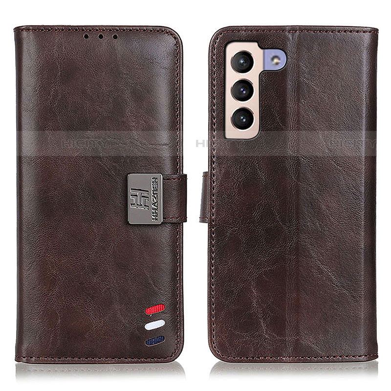 Funda de Cuero Cartera con Soporte Carcasa D06Y para Samsung Galaxy S21 5G Marron