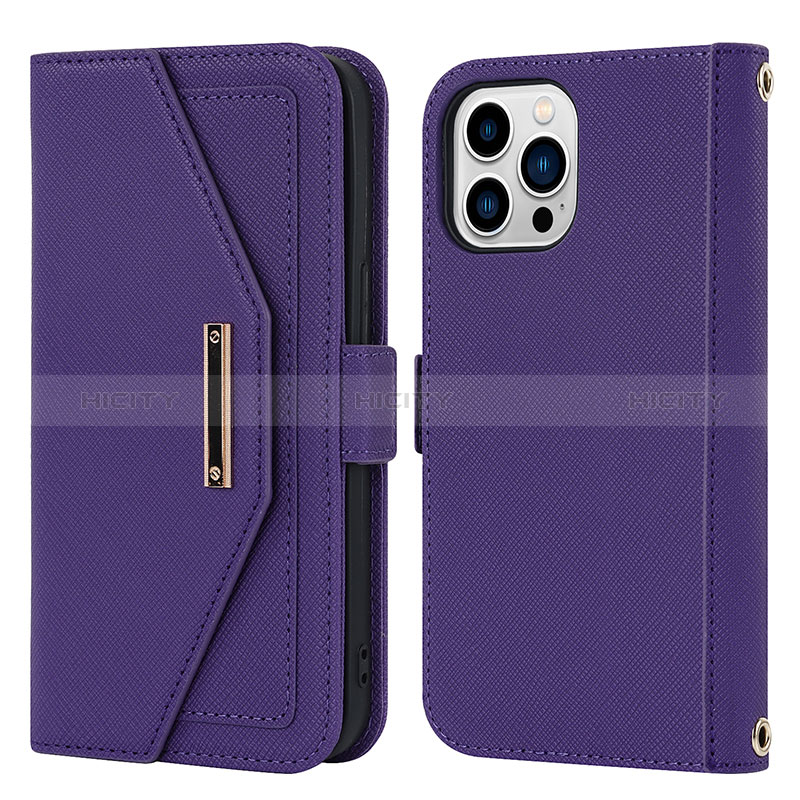 Funda de Cuero Cartera con Soporte Carcasa D07T para Apple iPhone 15 Pro Max