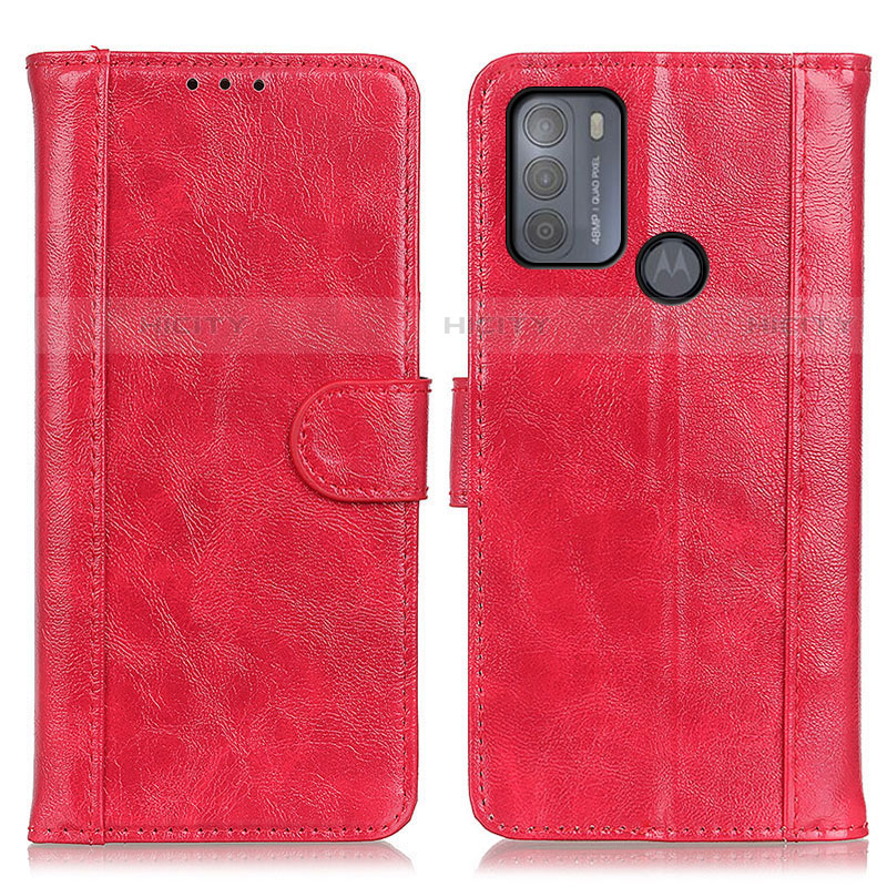 Funda de Cuero Cartera con Soporte Carcasa D07Y para Motorola Moto G50 Rojo