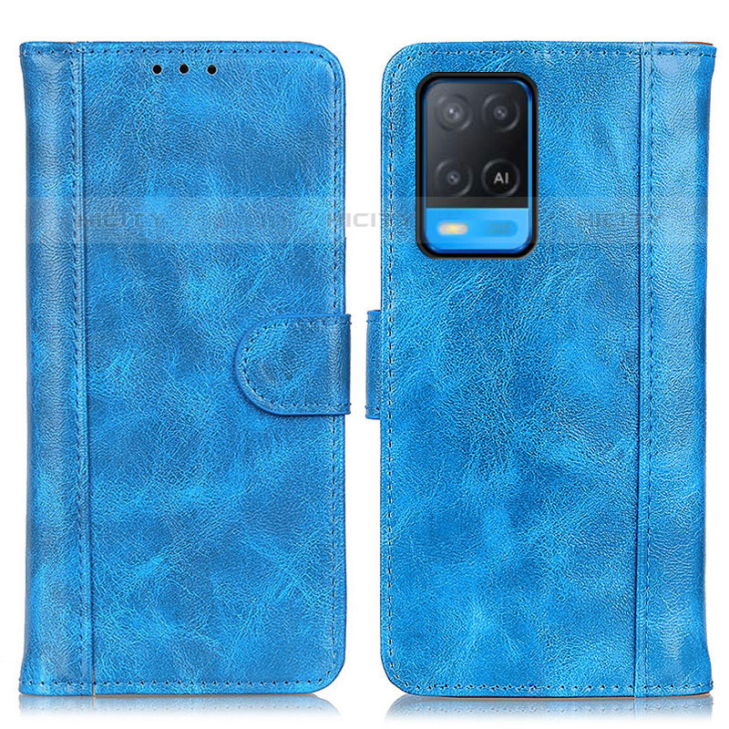 Funda de Cuero Cartera con Soporte Carcasa D07Y para Oppo A54 4G Azul Cielo