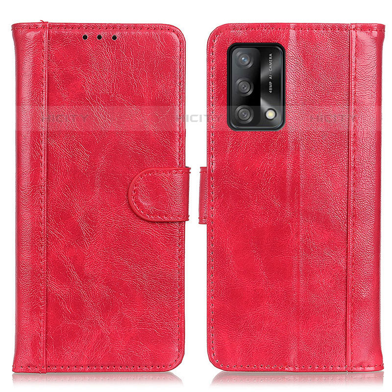 Funda de Cuero Cartera con Soporte Carcasa D07Y para Oppo A74 4G Rojo