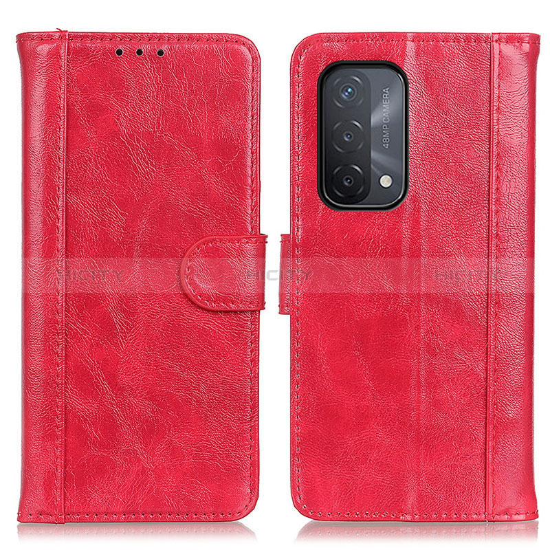 Funda de Cuero Cartera con Soporte Carcasa D07Y para Oppo A74 5G Rojo