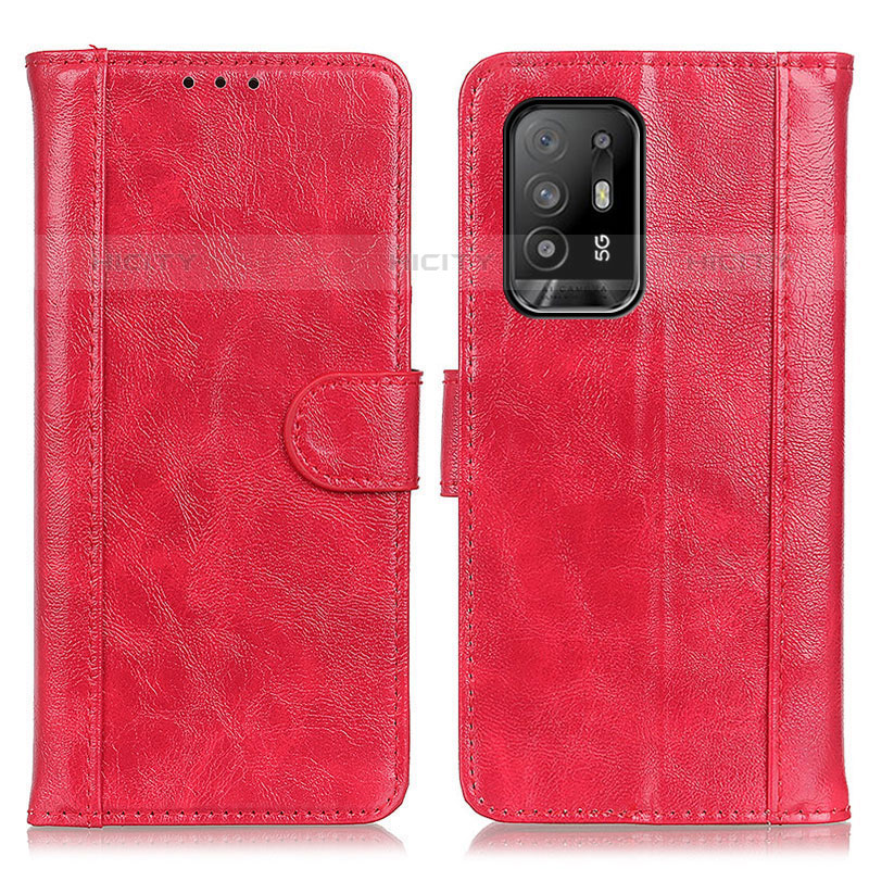 Funda de Cuero Cartera con Soporte Carcasa D07Y para Oppo A94 5G Rojo