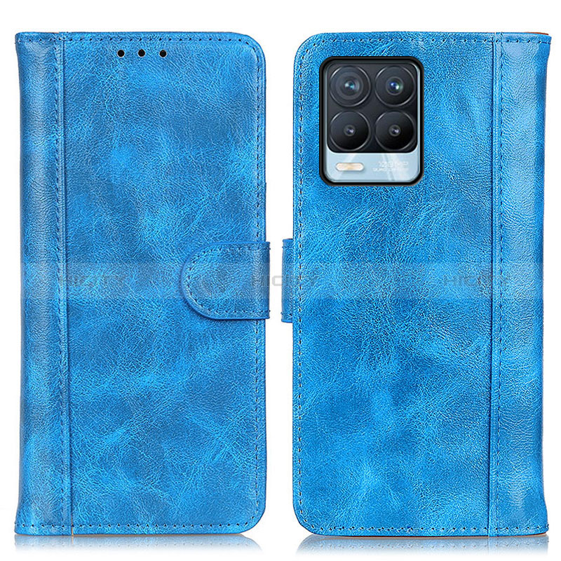 Funda de Cuero Cartera con Soporte Carcasa D07Y para Realme 8 4G Azul Cielo