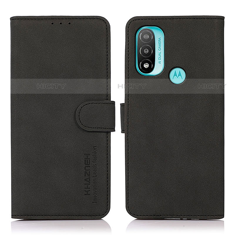 Funda de Cuero Cartera con Soporte Carcasa D08Y para Motorola Moto E20 Negro