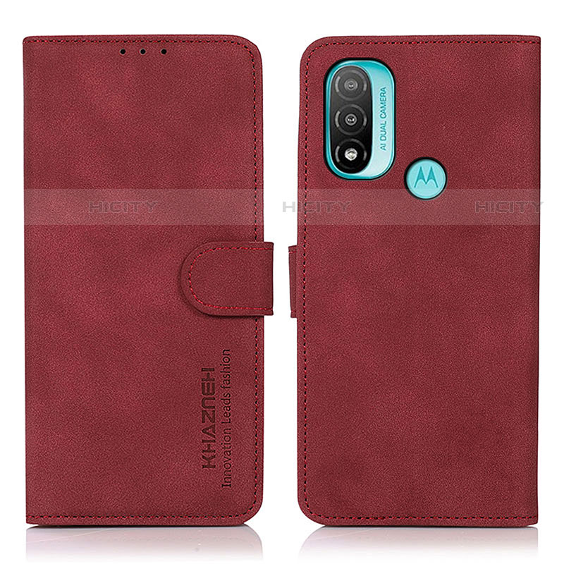 Funda de Cuero Cartera con Soporte Carcasa D08Y para Motorola Moto E30 Rojo