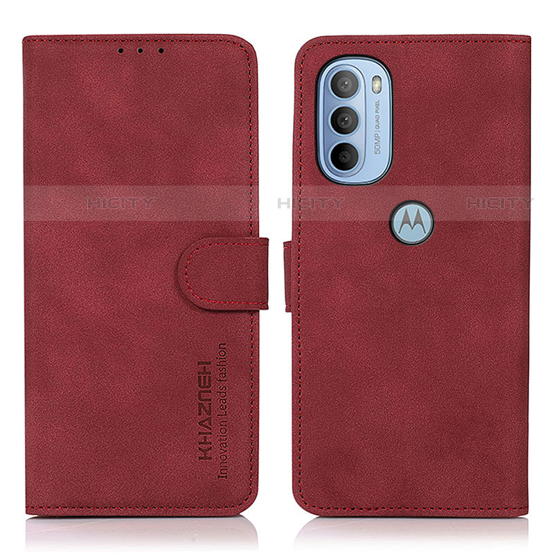 Funda de Cuero Cartera con Soporte Carcasa D08Y para Motorola Moto G31 Rojo