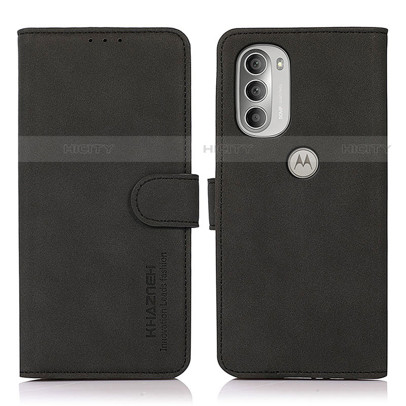 Funda de Cuero Cartera con Soporte Carcasa D08Y para Motorola Moto G51 5G Negro