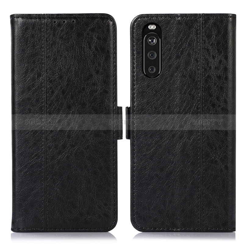 Funda de Cuero Cartera con Soporte Carcasa D08Y para Sony Xperia 10 III Negro