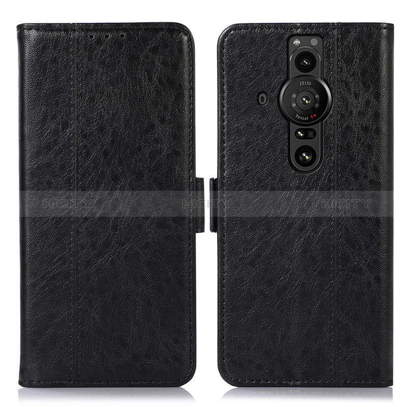 Funda de Cuero Cartera con Soporte Carcasa D08Y para Sony Xperia PRO-I Negro