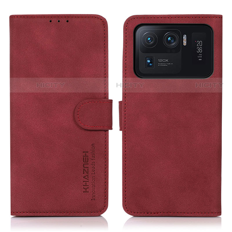 Funda de Cuero Cartera con Soporte Carcasa D08Y para Xiaomi Mi 11 Ultra 5G Rojo