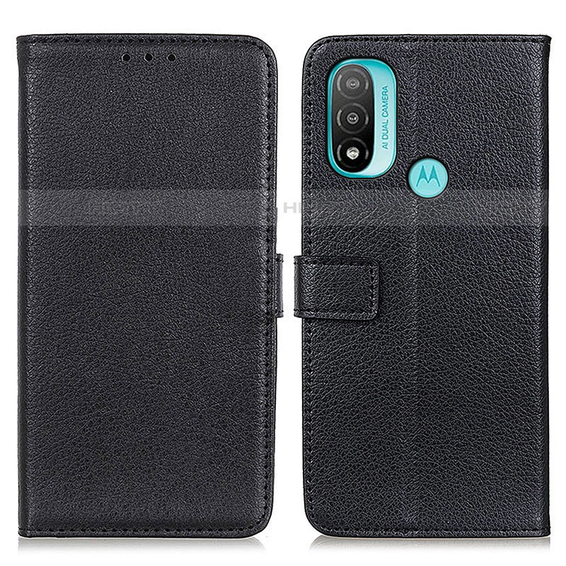 Funda de Cuero Cartera con Soporte Carcasa D09Y para Motorola Moto E40 Negro