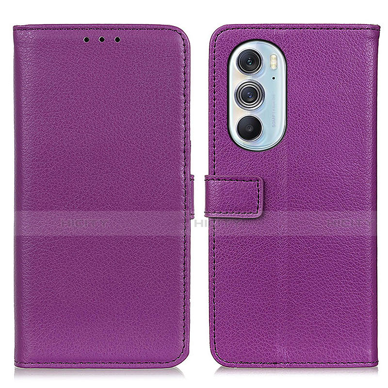 Funda de Cuero Cartera con Soporte Carcasa D09Y para Motorola Moto Edge 30 Pro 5G Morado