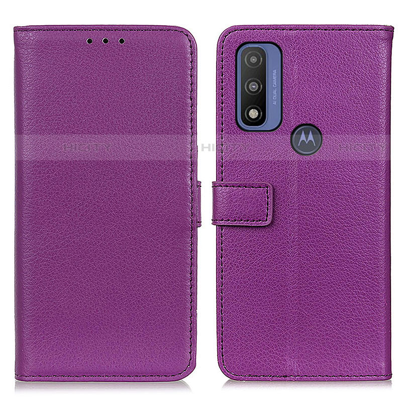 Funda de Cuero Cartera con Soporte Carcasa D09Y para Motorola Moto G Pure Morado