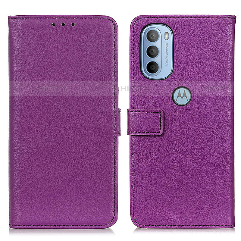 Funda de Cuero Cartera con Soporte Carcasa D09Y para Motorola Moto G31 Morado