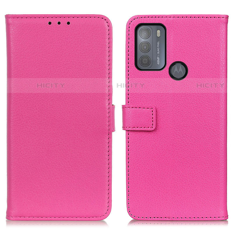 Funda de Cuero Cartera con Soporte Carcasa D09Y para Motorola Moto G50 Rosa Roja