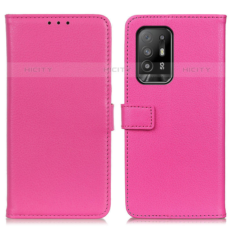 Funda de Cuero Cartera con Soporte Carcasa D09Y para Oppo A94 5G Rosa Roja