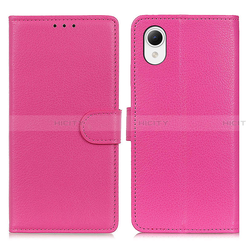 Funda de Cuero Cartera con Soporte Carcasa D09Y para Samsung Galaxy A23 5G SC-56C Rosa Roja