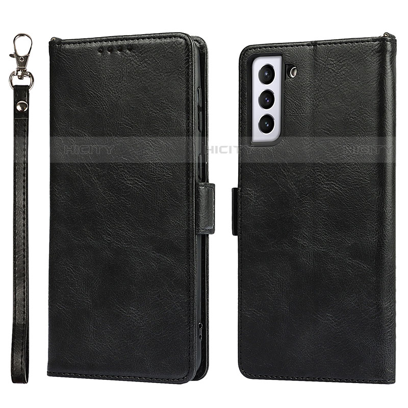 Funda de Cuero Cartera con Soporte Carcasa D10T para Samsung Galaxy S21 Plus 5G Negro