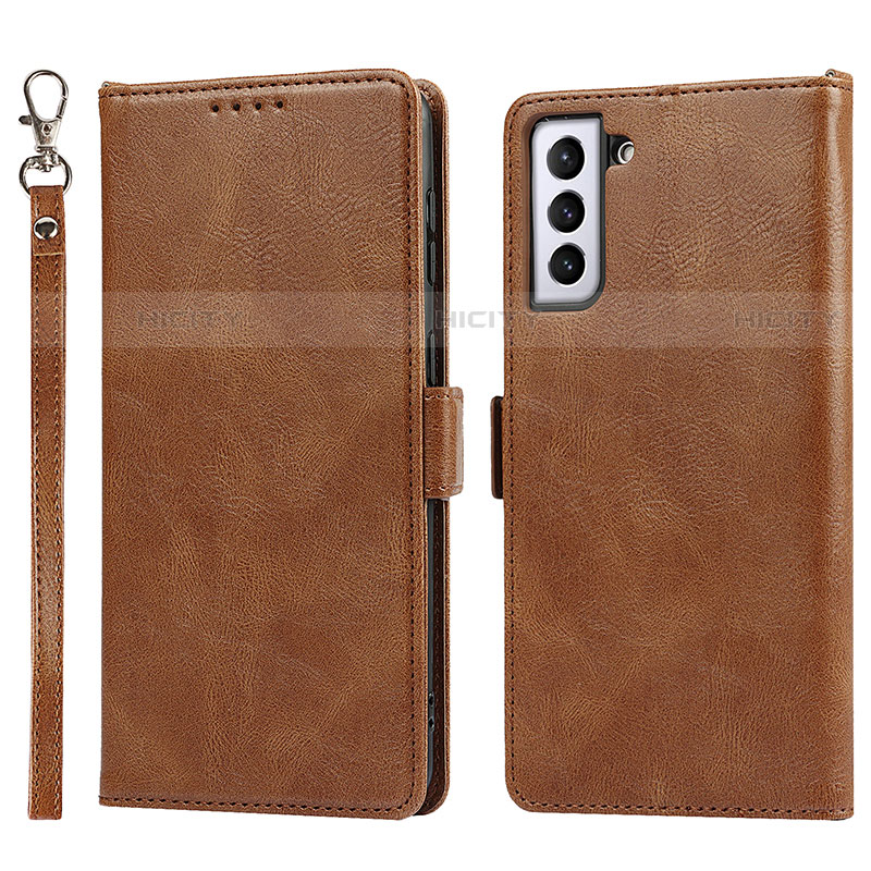 Funda de Cuero Cartera con Soporte Carcasa D10T para Samsung Galaxy S22 Plus 5G Marron