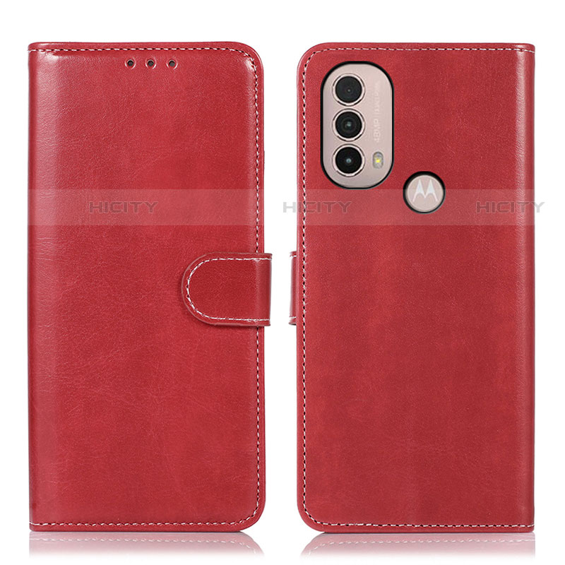 Funda de Cuero Cartera con Soporte Carcasa D10Y para Motorola Moto E40 Rojo