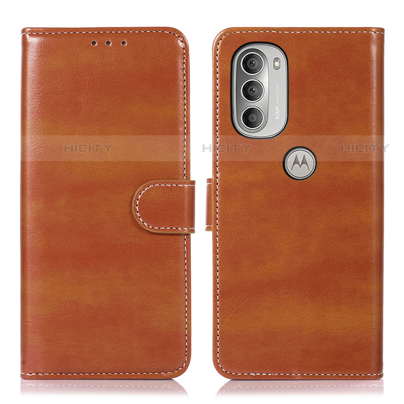 Funda de Cuero Cartera con Soporte Carcasa D10Y para Motorola Moto G51 5G Marron