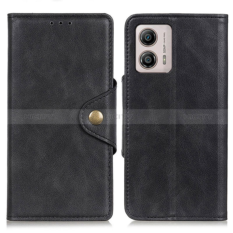 Funda de Cuero Cartera con Soporte Carcasa D10Y para Motorola Moto G53y 5G Negro