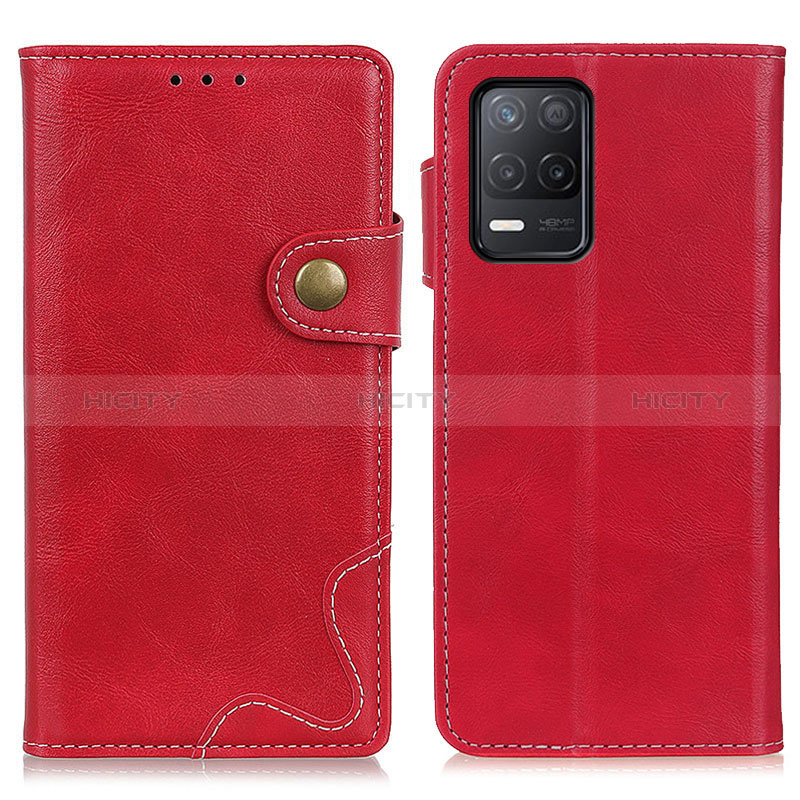 Funda de Cuero Cartera con Soporte Carcasa D10Y para Realme 8 5G Rojo