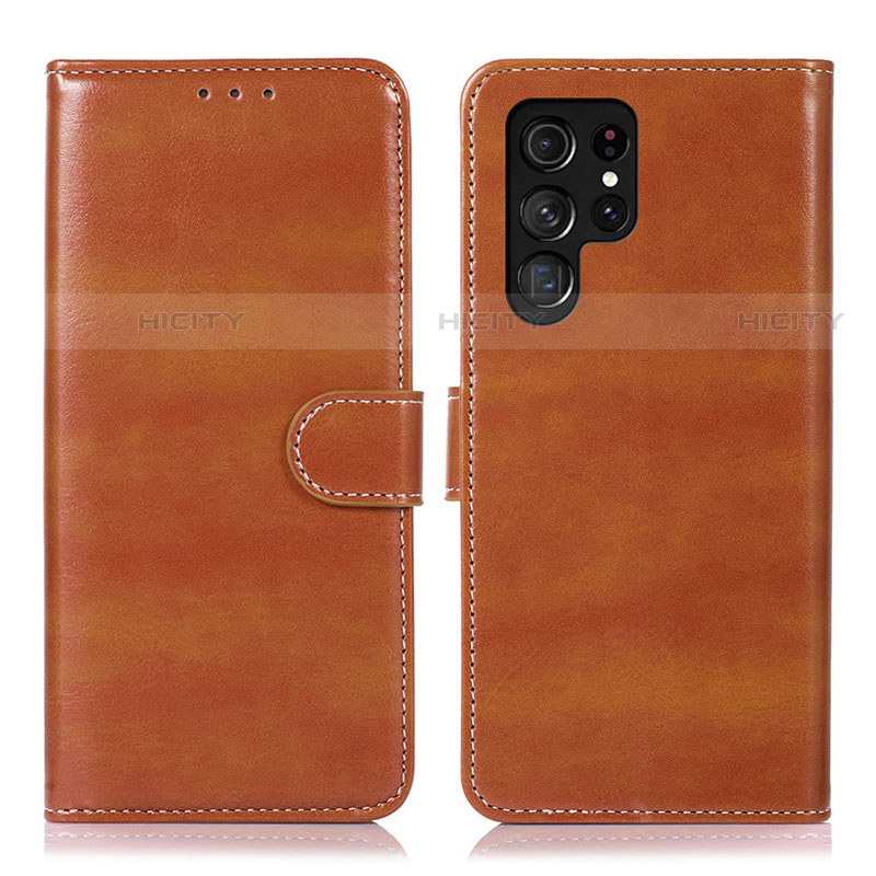 Funda de Cuero Cartera con Soporte Carcasa D10Y para Samsung Galaxy S23 Ultra 5G Marron