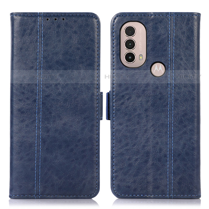 Funda de Cuero Cartera con Soporte Carcasa D11Y para Motorola Moto E20 Azul