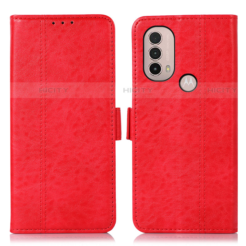 Funda de Cuero Cartera con Soporte Carcasa D11Y para Motorola Moto E40 Rojo