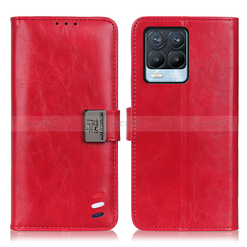 Funda de Cuero Cartera con Soporte Carcasa D11Y para Realme 8 4G Rojo