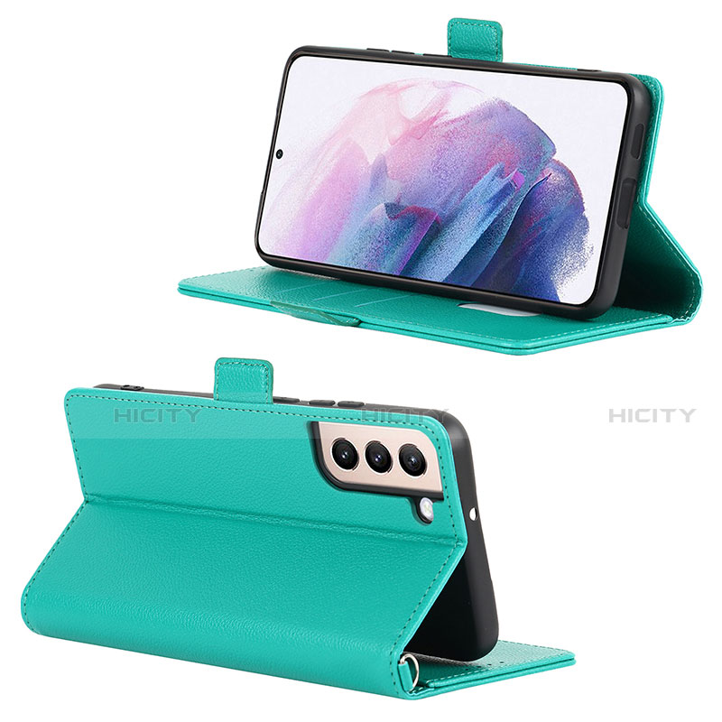 Funda de Cuero Cartera con Soporte Carcasa D12T para Samsung Galaxy S21 5G Verde